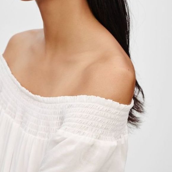 Aritzia Talula Horatio Off the Shoulder icy blue Dress - Picture 3 of 7